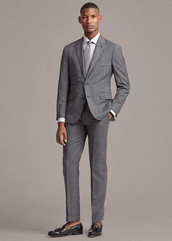 Men's Ralph Lauren Gregory Wool Sharkskin Suits | 659073ITF